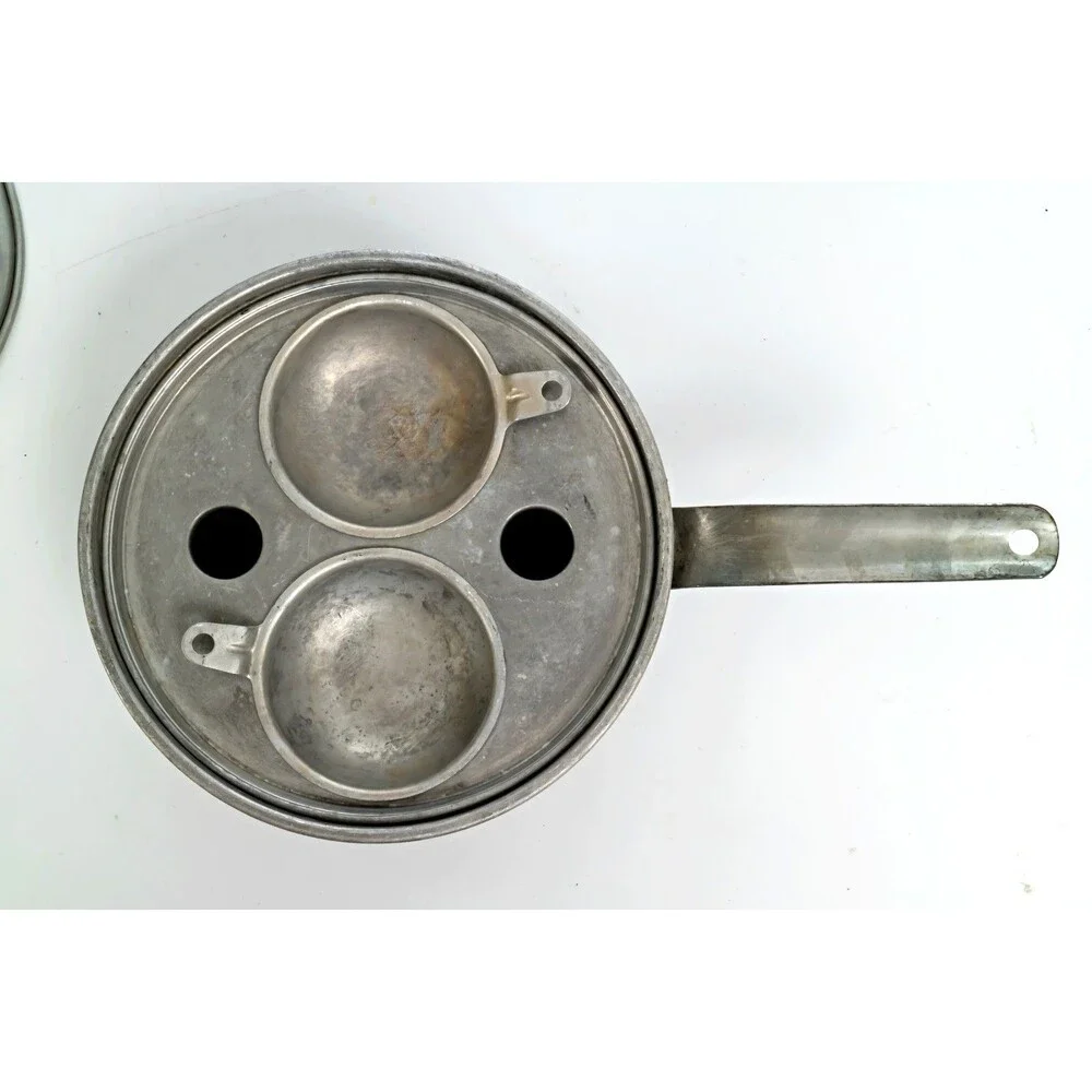 Vintage Wear-Ever Aluminum Egg Poacher Pan No 2422 With Inserts And Lid USA Made